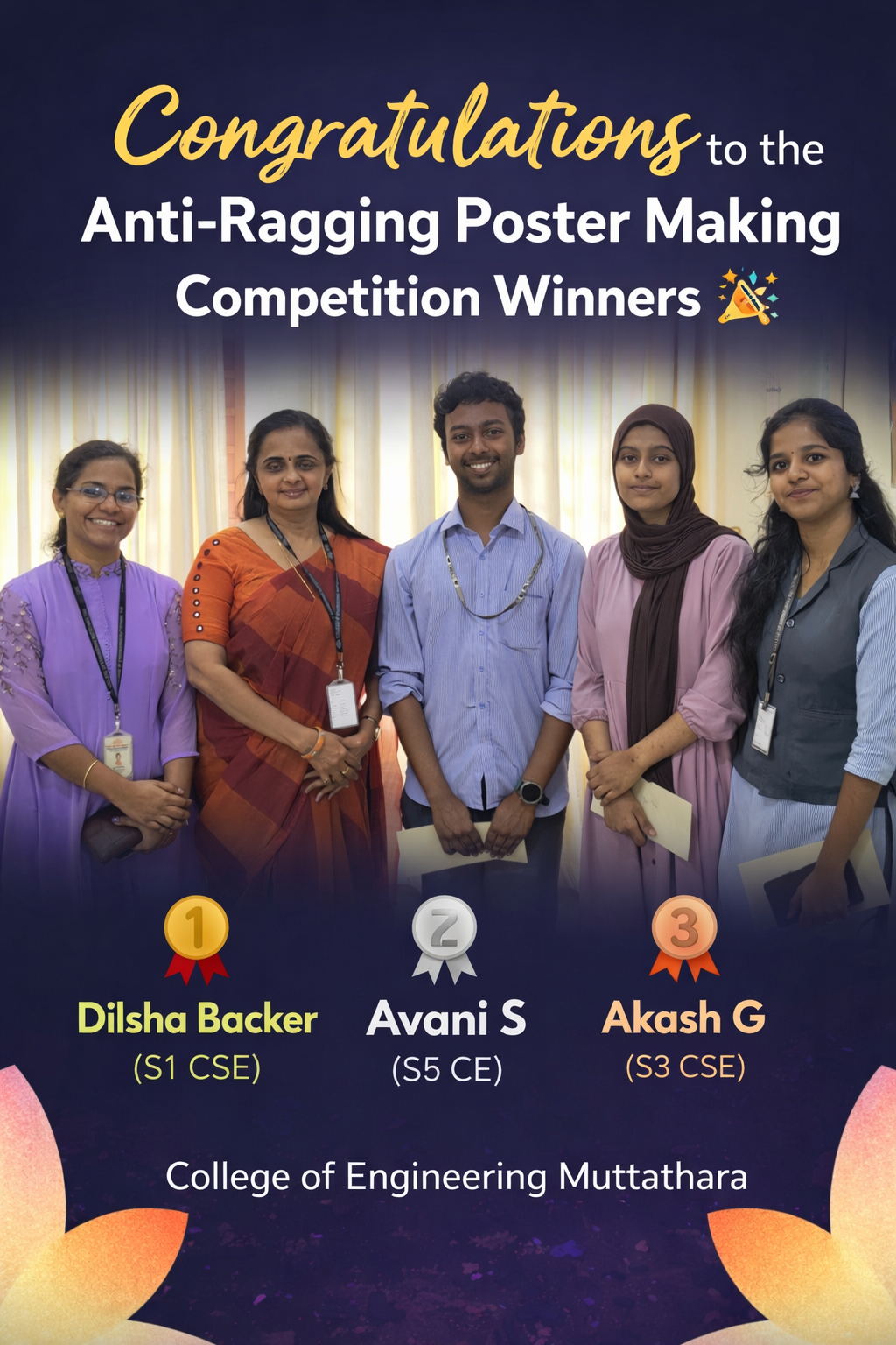Anti-Ragging Poster Making Competition – Winners